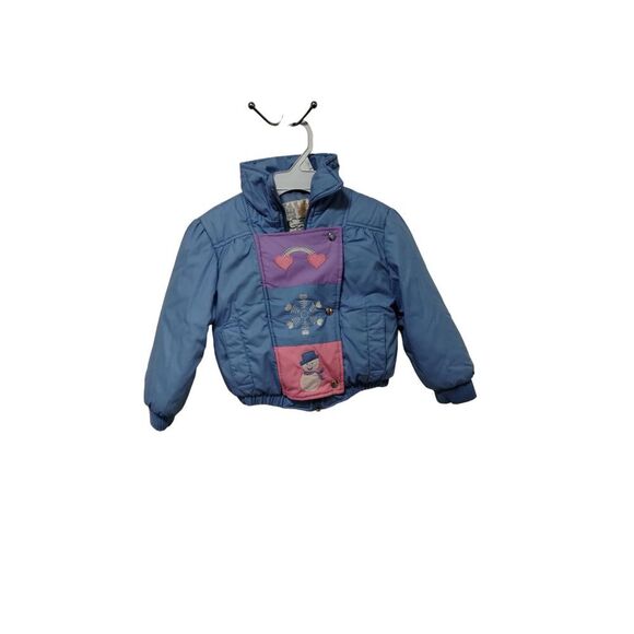 London Fog Girl's Winter Print Blue, Pink, and Purple Puffer Jacket Size 4T - Picture 1 of 3